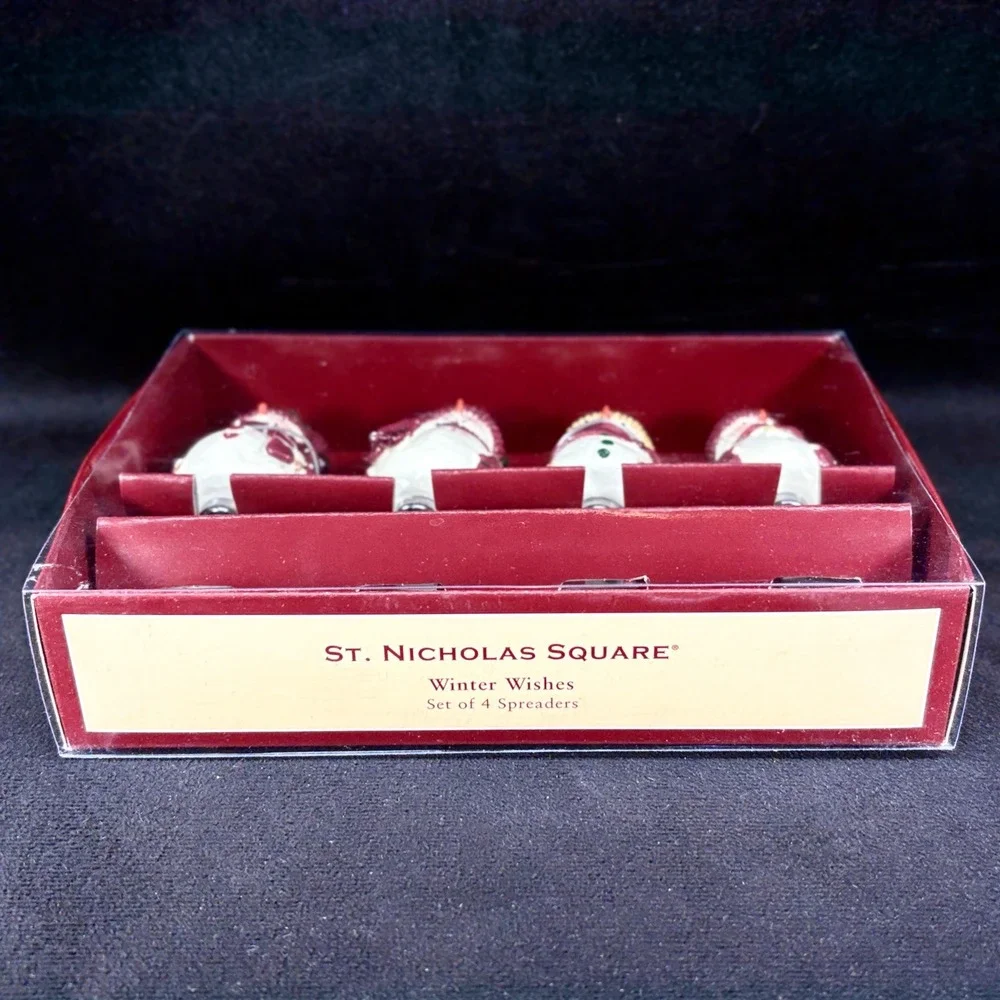 St Nicholas Square Snowman Spreaders (4) Coasters (4) Winter Wishes‎ Christmas